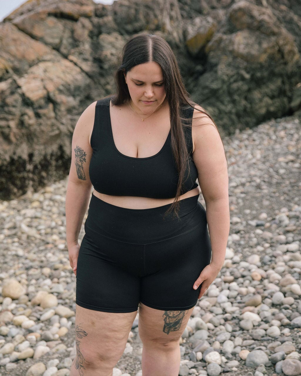 Bike Shorts 6"| Sybil is wearing size 3XLarge, height is 5.6"