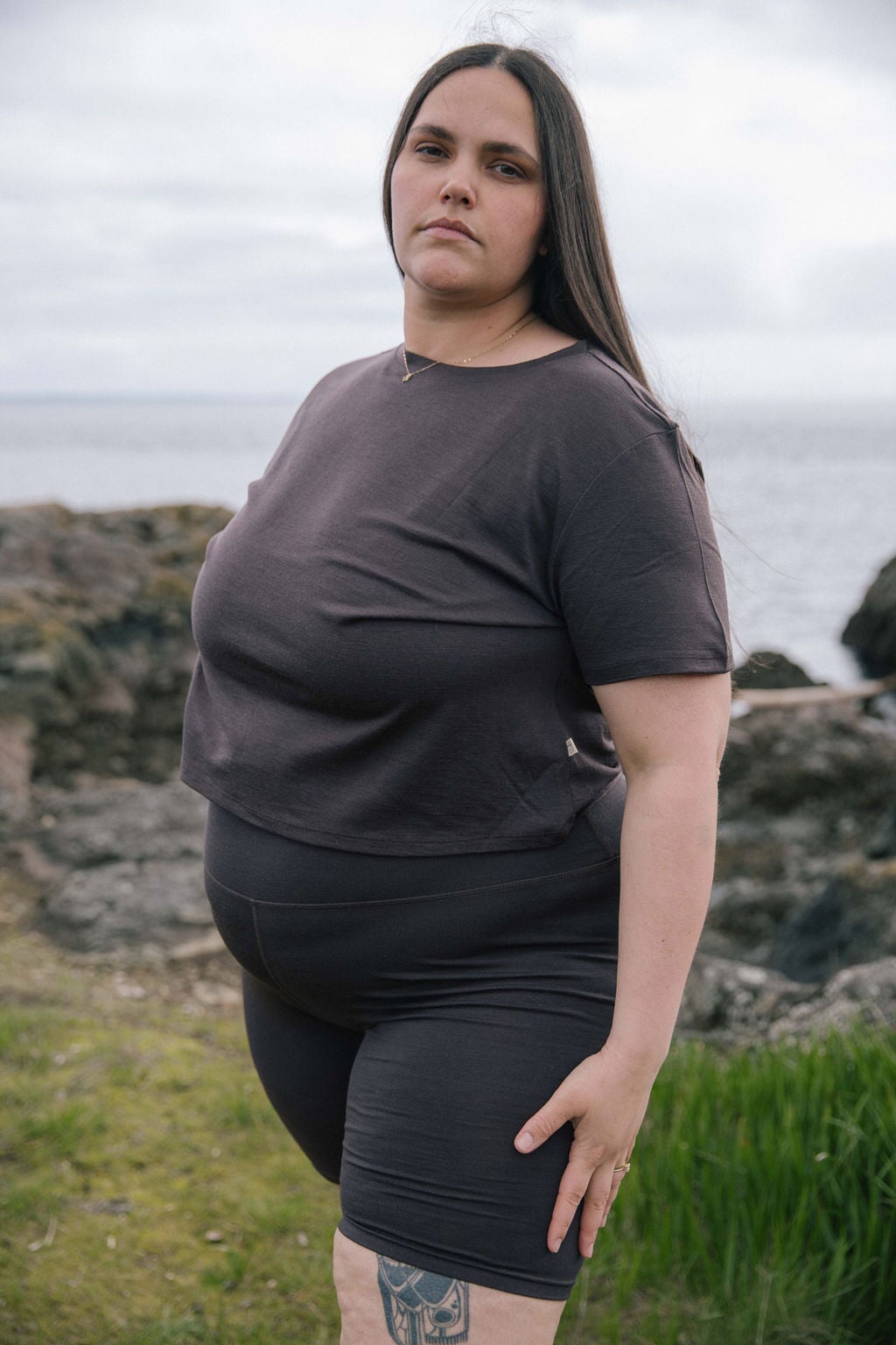 Bike Shorts 8" | Sybil is wearing size 3Xlarge, height 5.5"