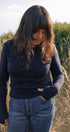Thumbholes | Norah is wearing size Medium, height 5.6"