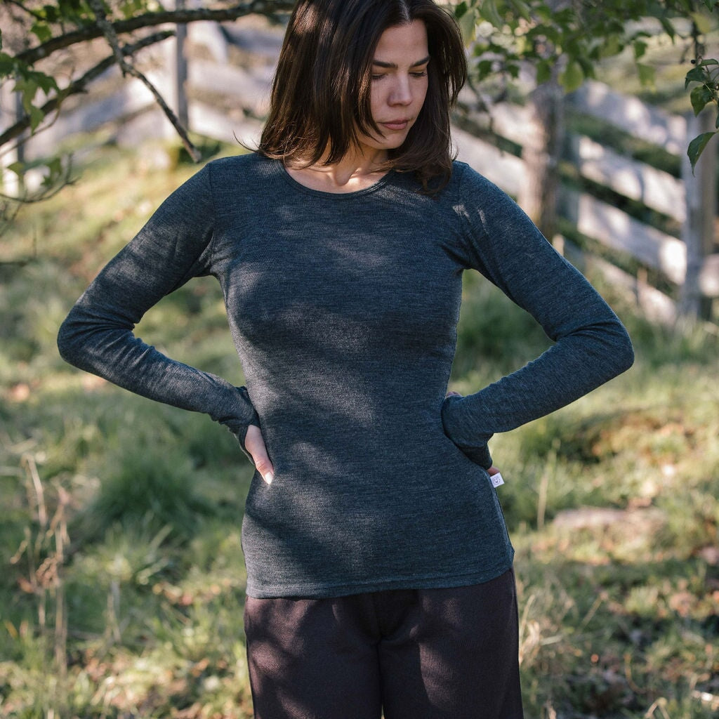 Long Sleeve Top With Thumbholes