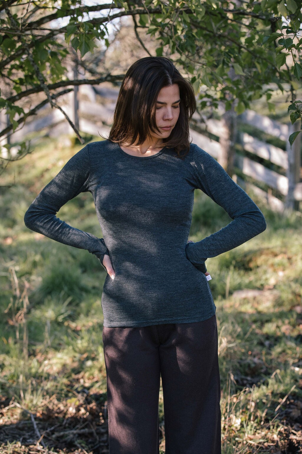 Thumbholes | Model is wearing size Small, height 5.7"