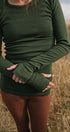 Thumbholes | Claire is wearing size XSmall, height 5.5"