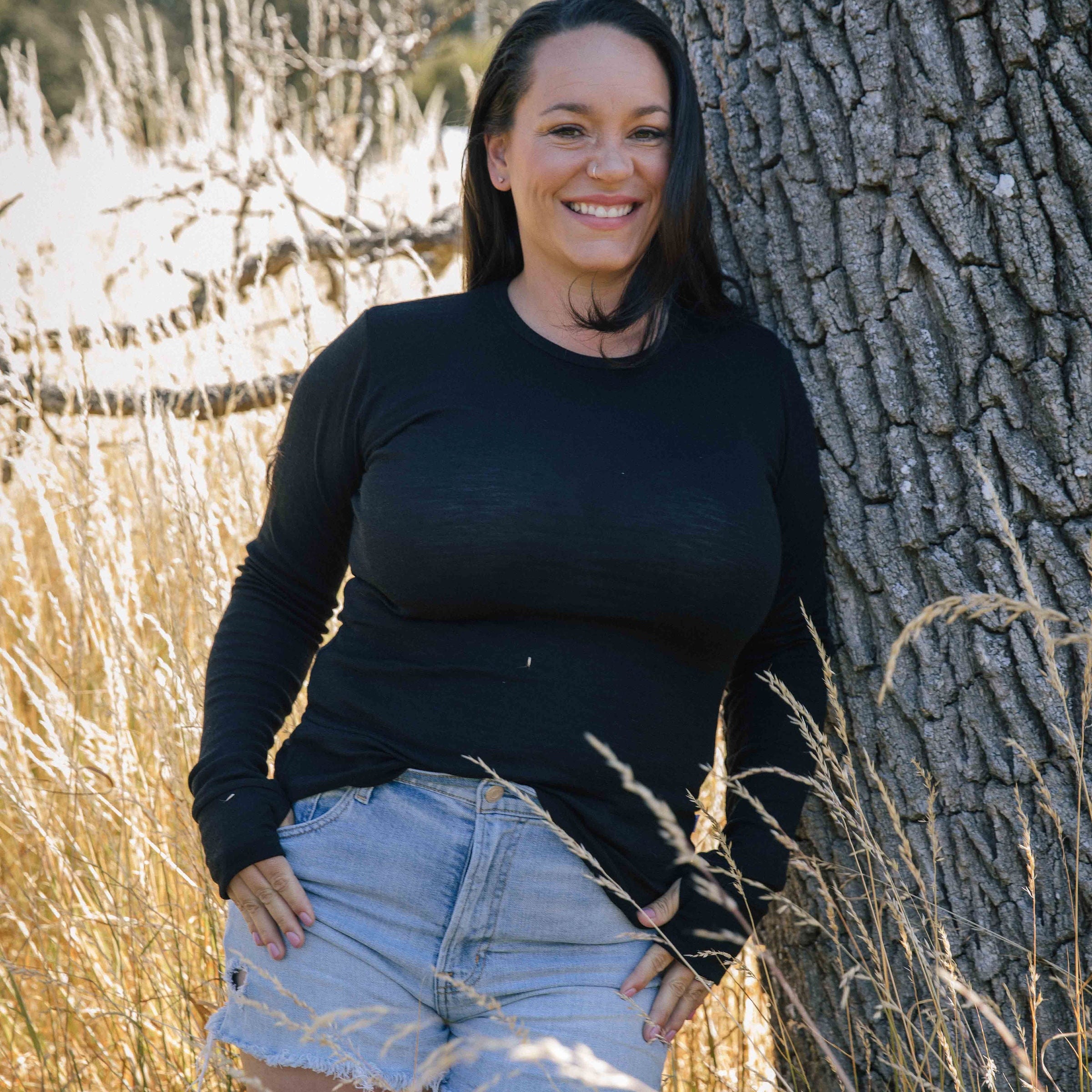 Long Sleeve Top With Thumbholes