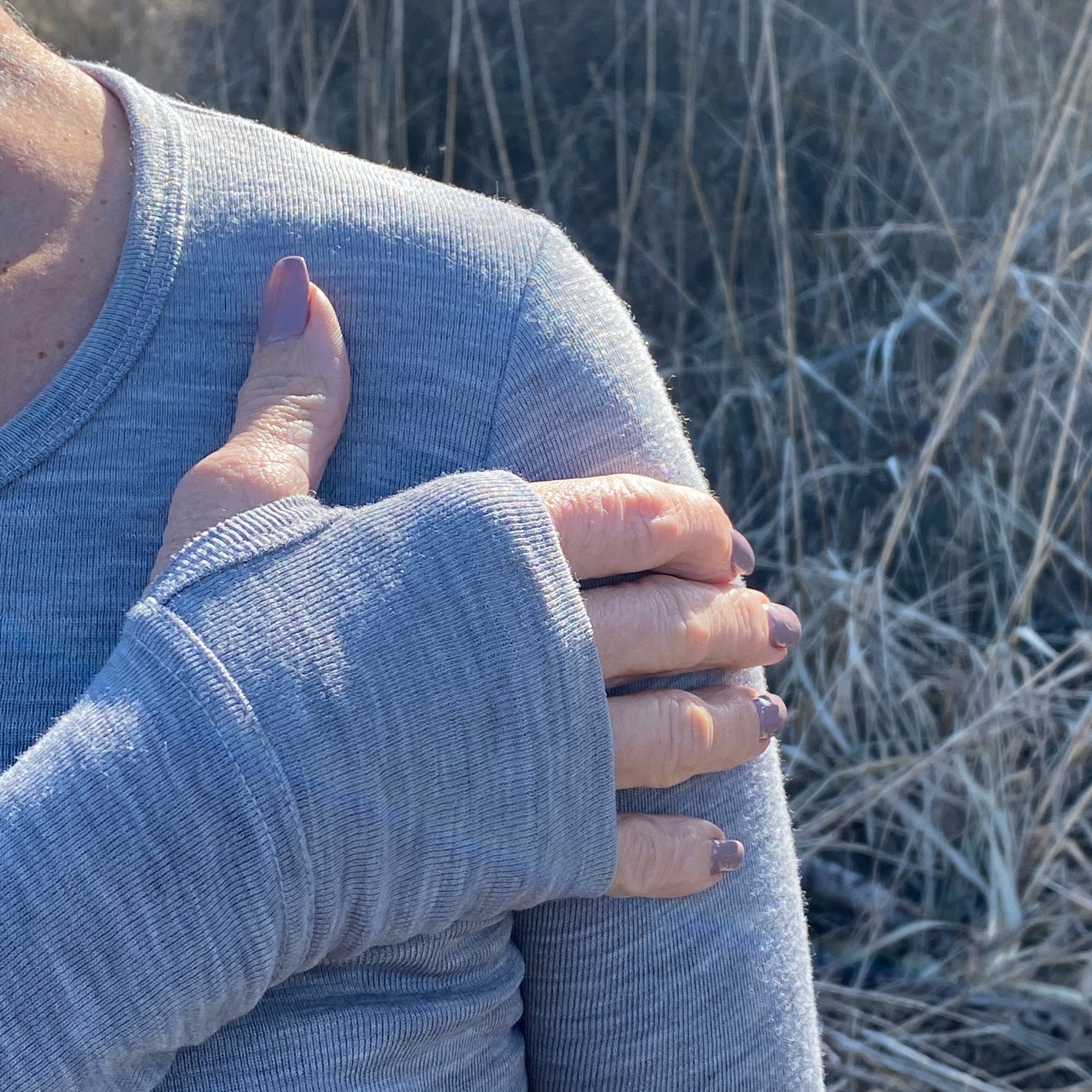 Long Sleeve Top With Thumbholes