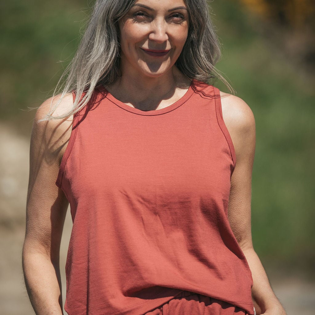 Boxy Tank | Lhasa is wearing size Small, height 5.6"