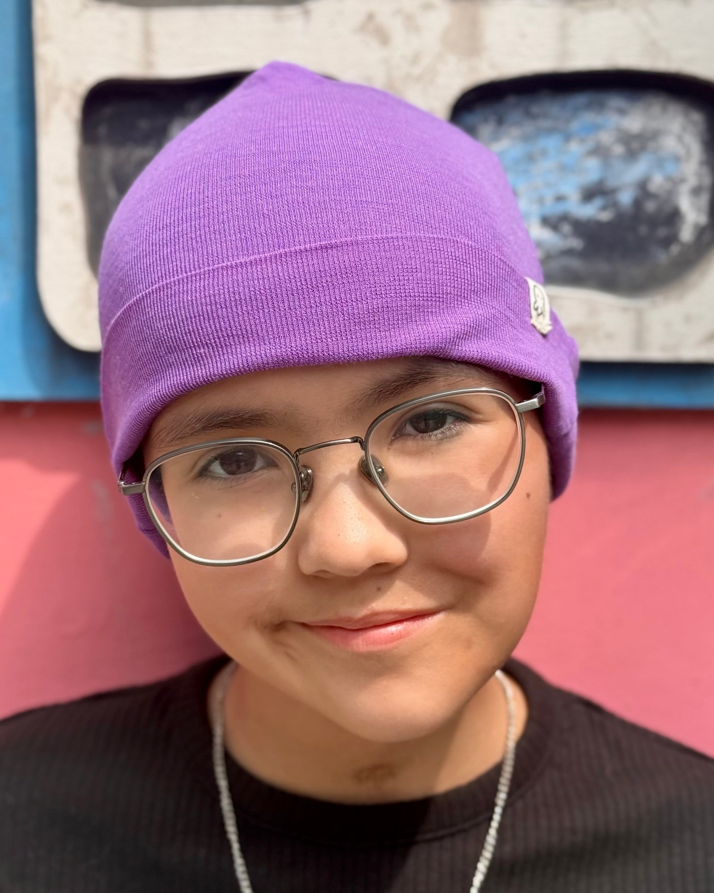 Chloe's Merino Purple Beanie