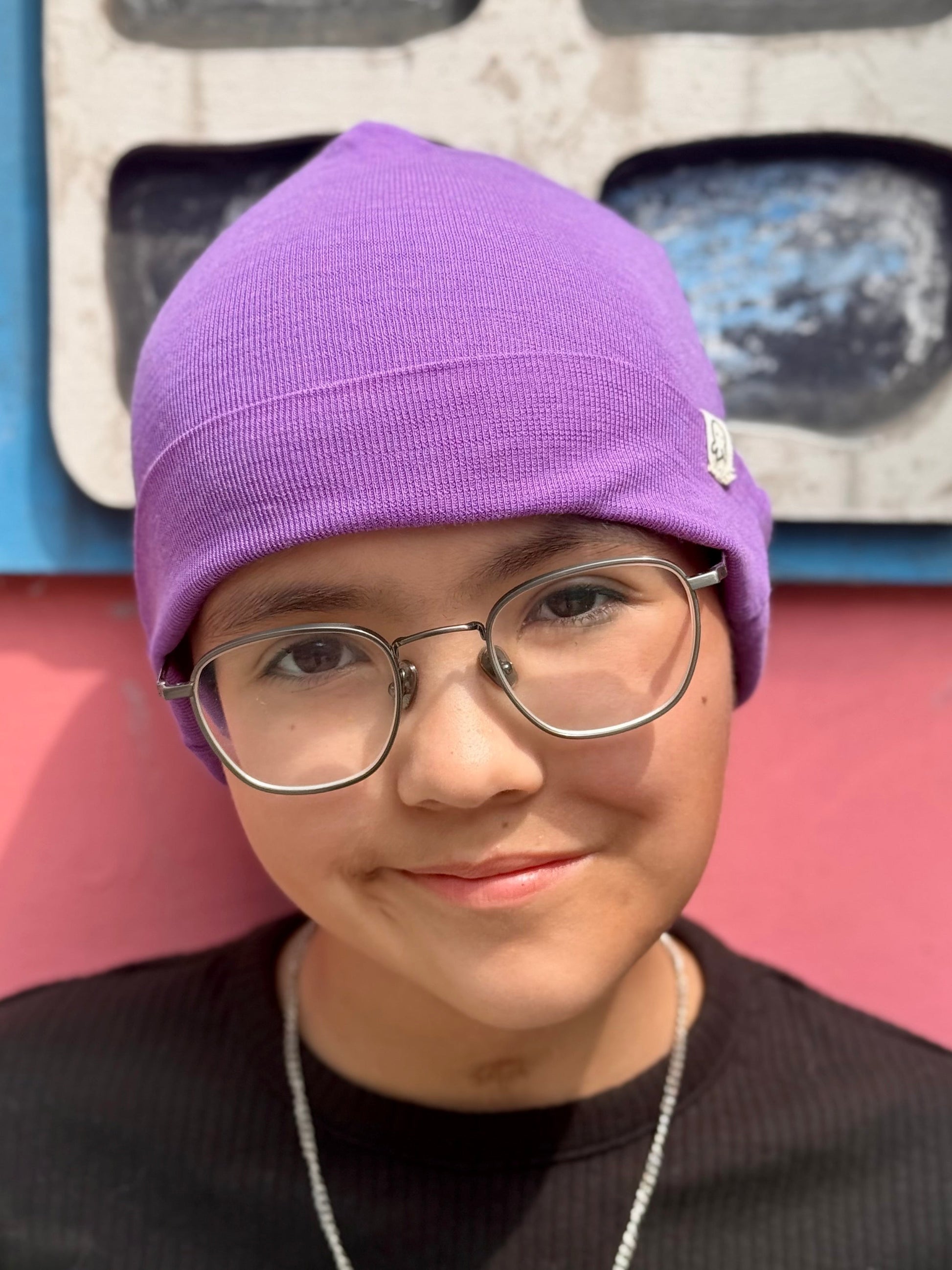 Chloe's Merino Purple Beanie