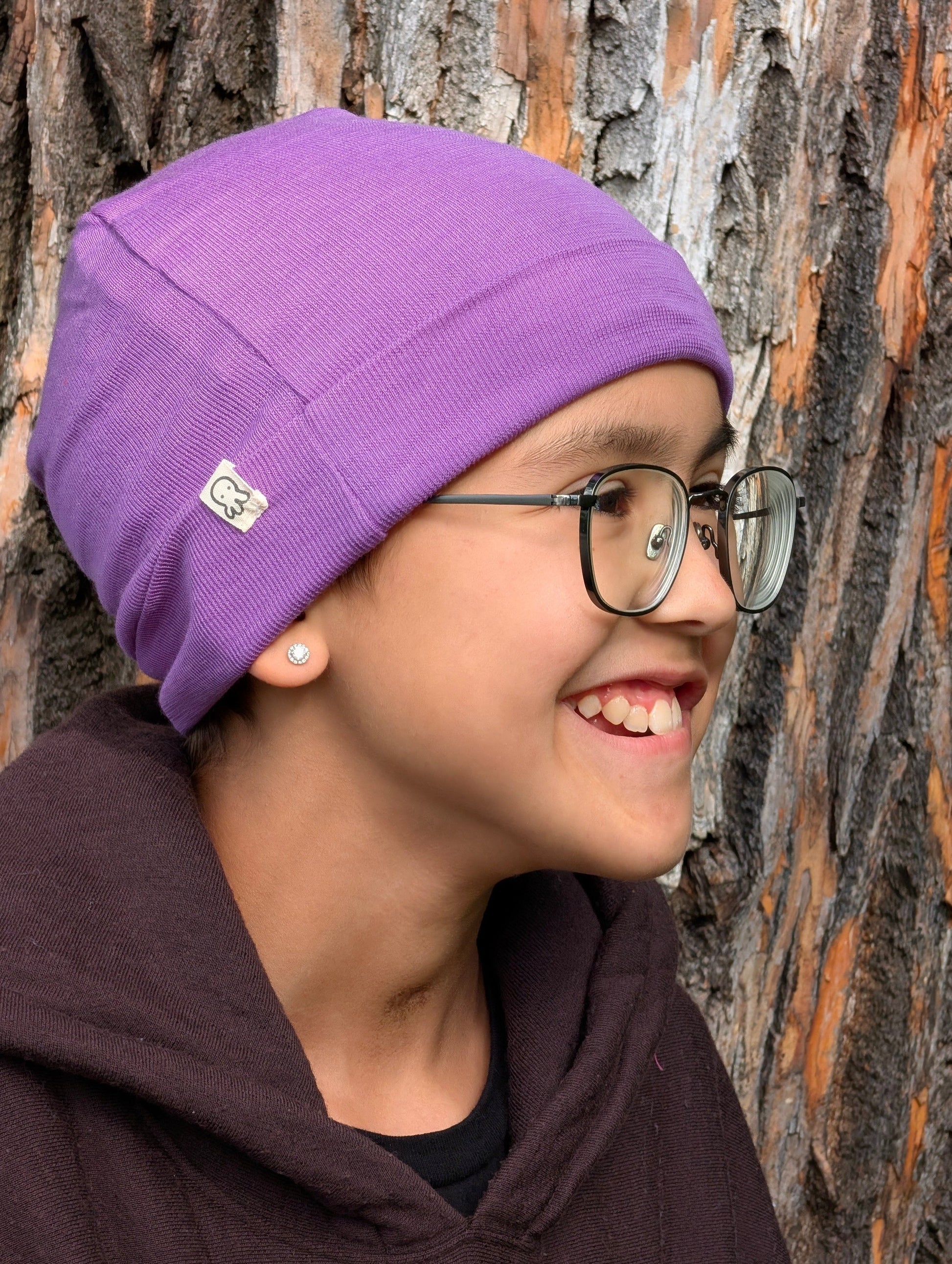 Chloe's Merino Purple Beanie