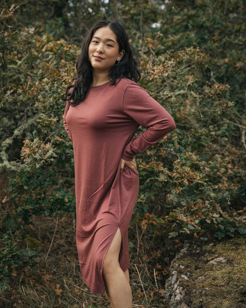 Crew Dress | Esther is wearing size Medium, height 5.5"