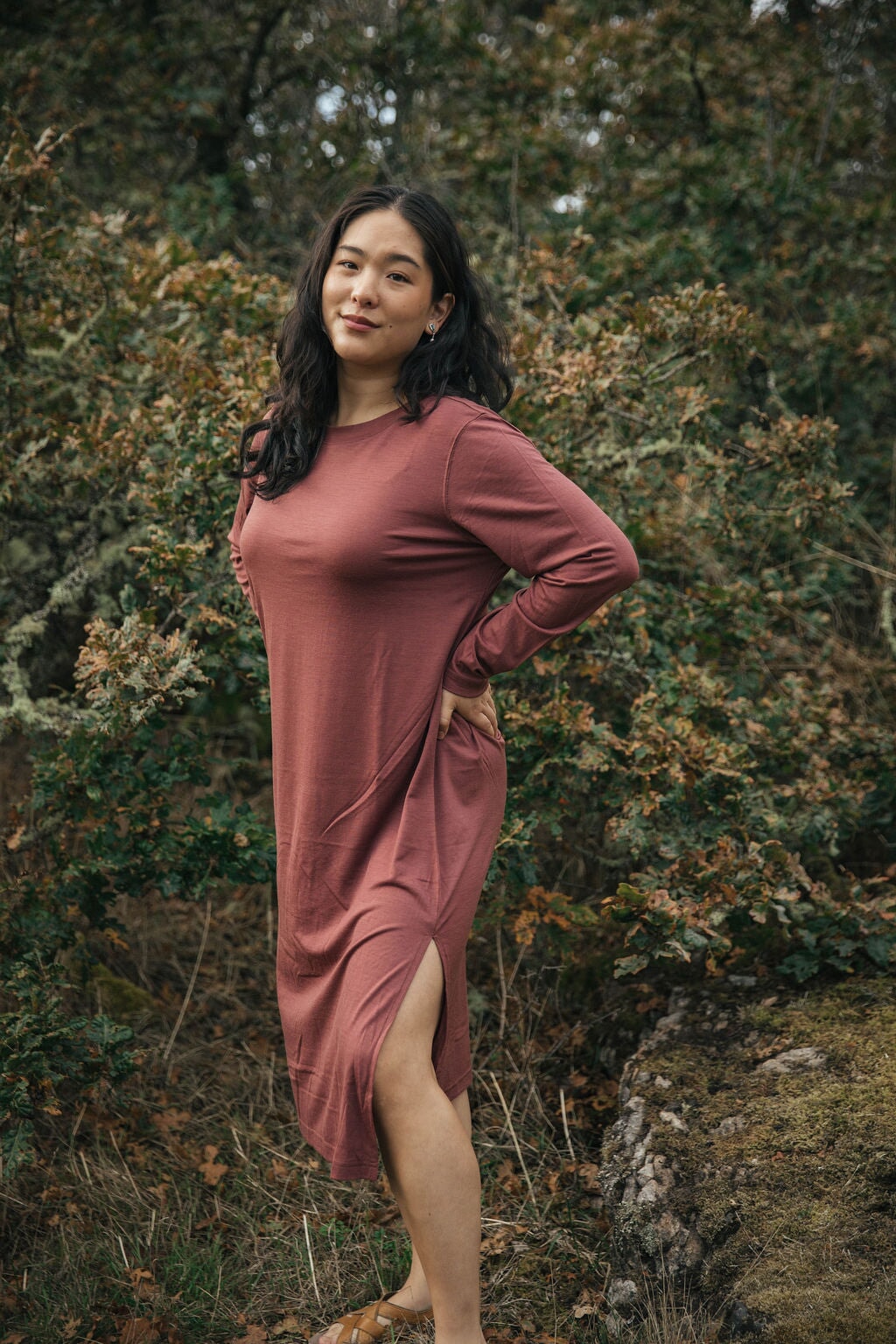 Merino Wool Crew Dress| Simply Merino Clothing Co Clay / X-SMALL