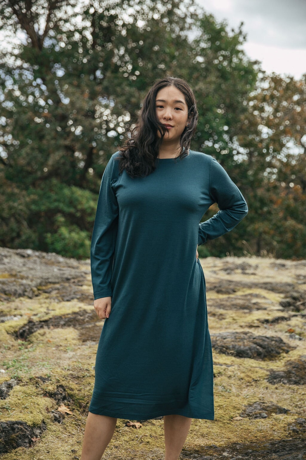 Crew Dress | Esther is wearing size Medium, height 5.5"