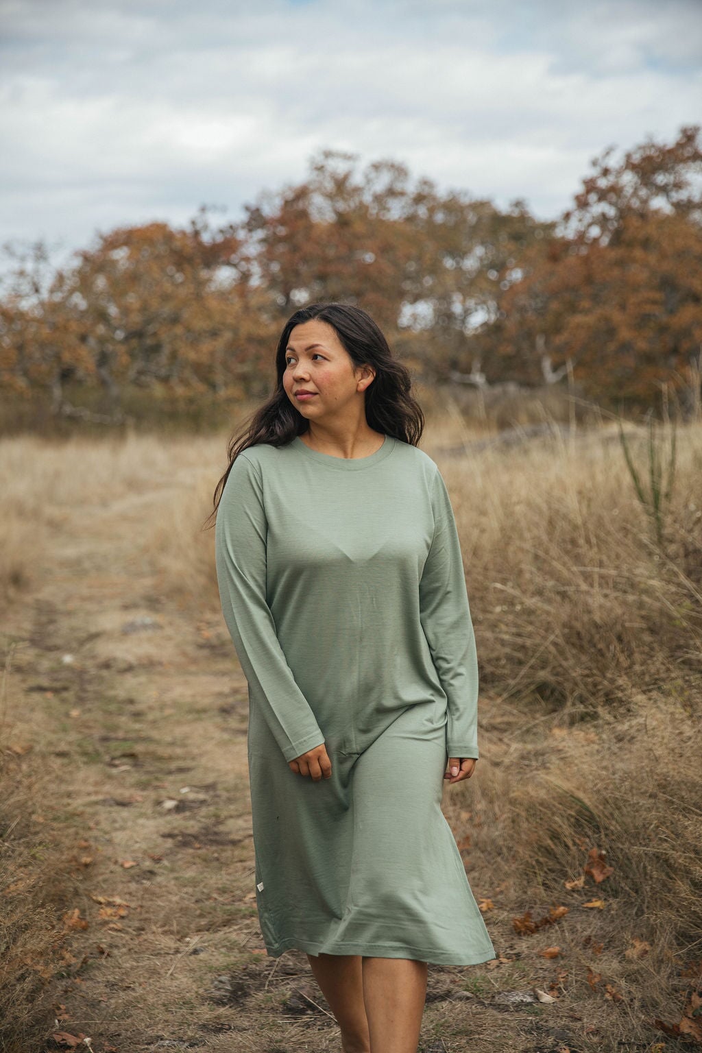 Merino Wool Crew Dress| Simply Merino Clothing Co Moss / X-SMALL Merino Wool Crew Dress| Simply Merino Clothing Co Moss / X-SMALL