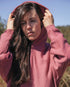 Hoodie | Stela is wearing size Medium, height is 5.7"