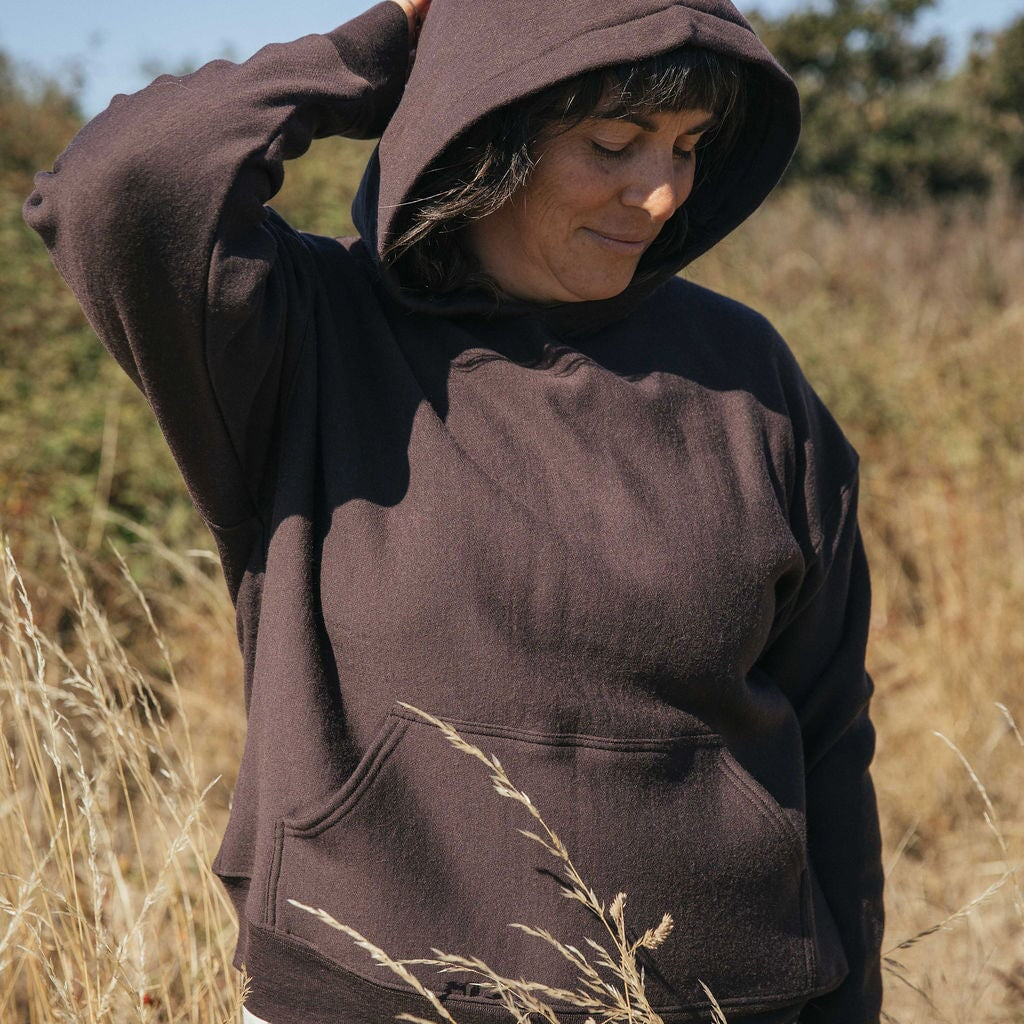 Hoodie | Norah is wearing size Medium, height is 5.6"
