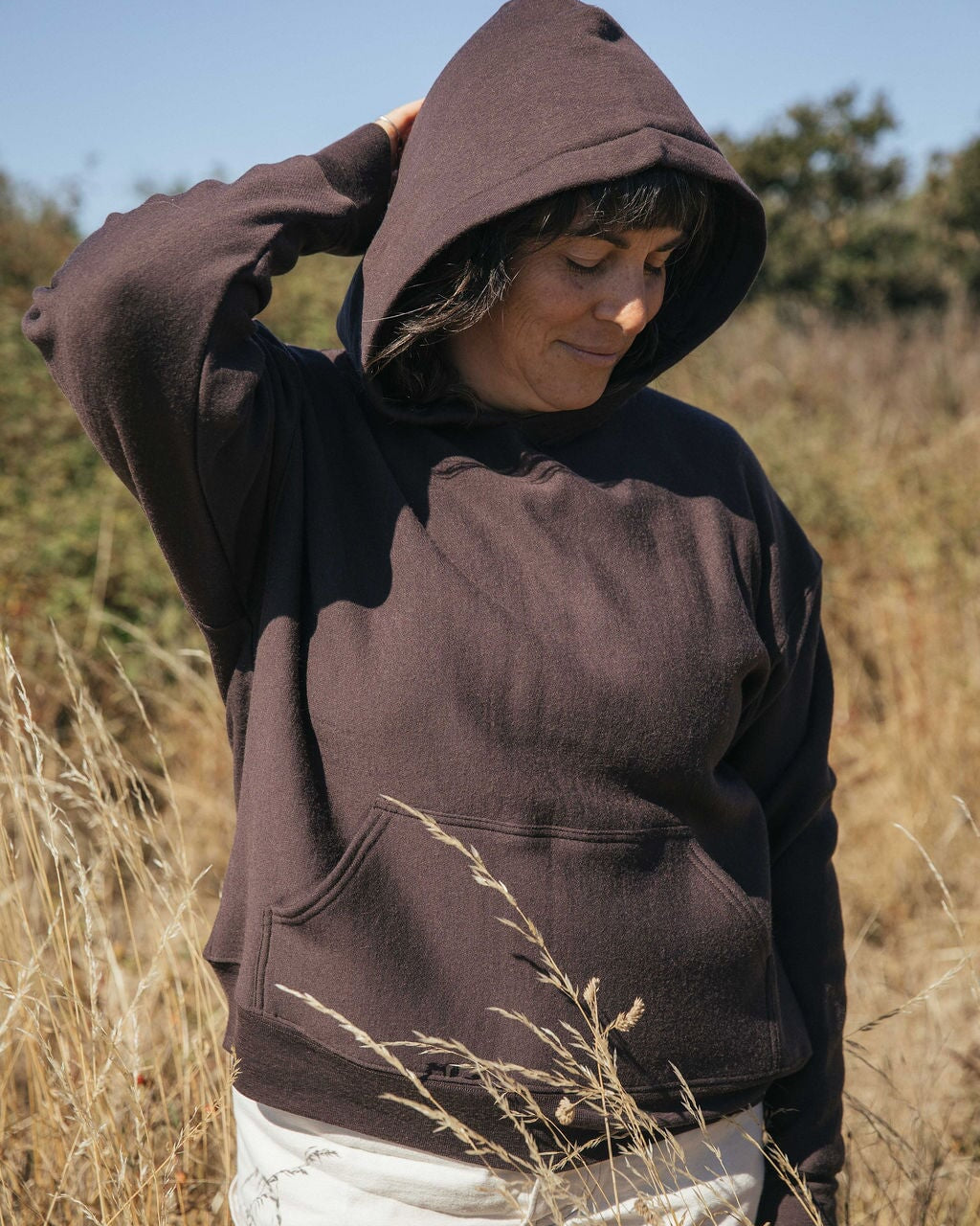 Hoodie | Norah is wearing size Medium, height is 5.6"