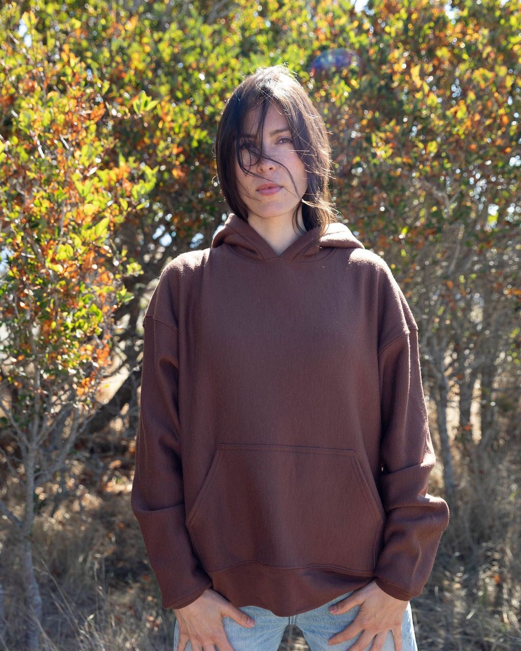 Hoodie | Stela is wearing size Medium, height is 5.7"