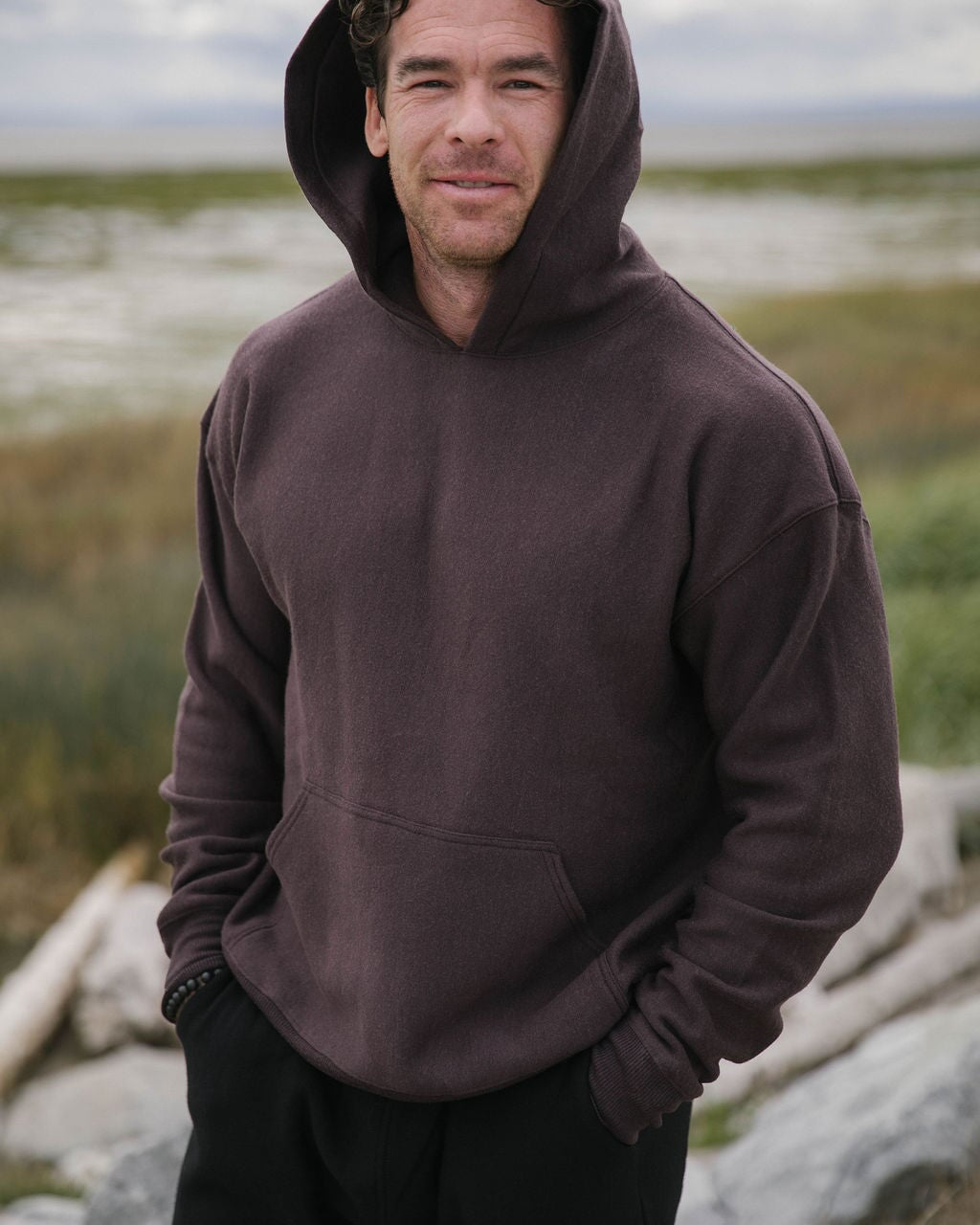 Merino Hoodie | Model is wearing size XLarge