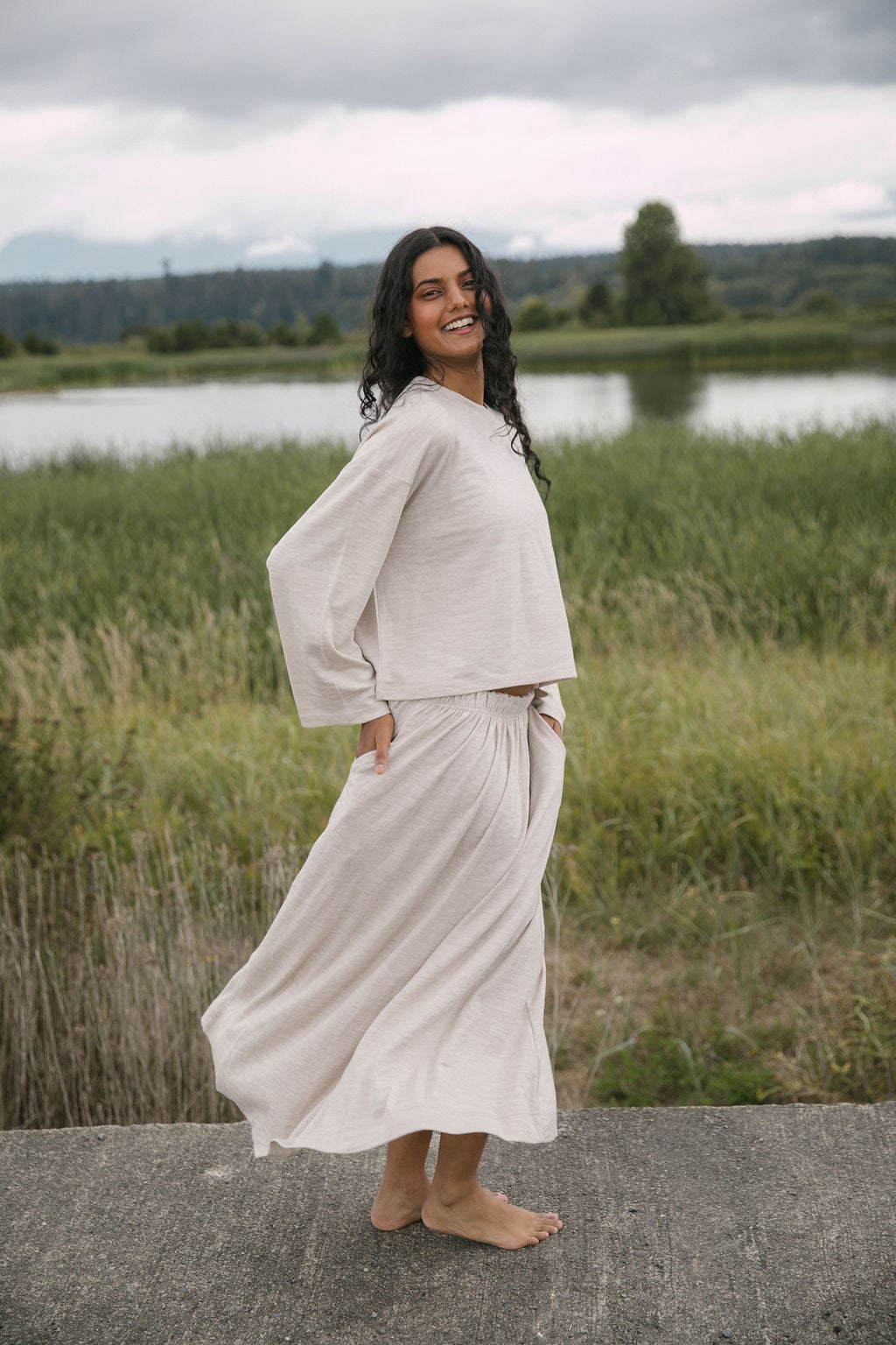 Merino Interlock Flowy Top