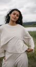 Merino Flowy Top | Model wearing size XSmall, height 5.4"