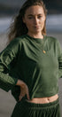 Merino Flowy Top | Model wearing size Small, height 5.7"