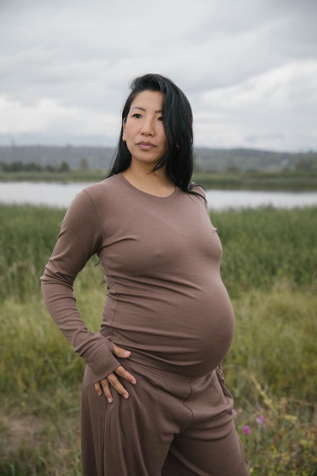 Merino Thermal Top | Model wearing size Large, 8mths pregnant
