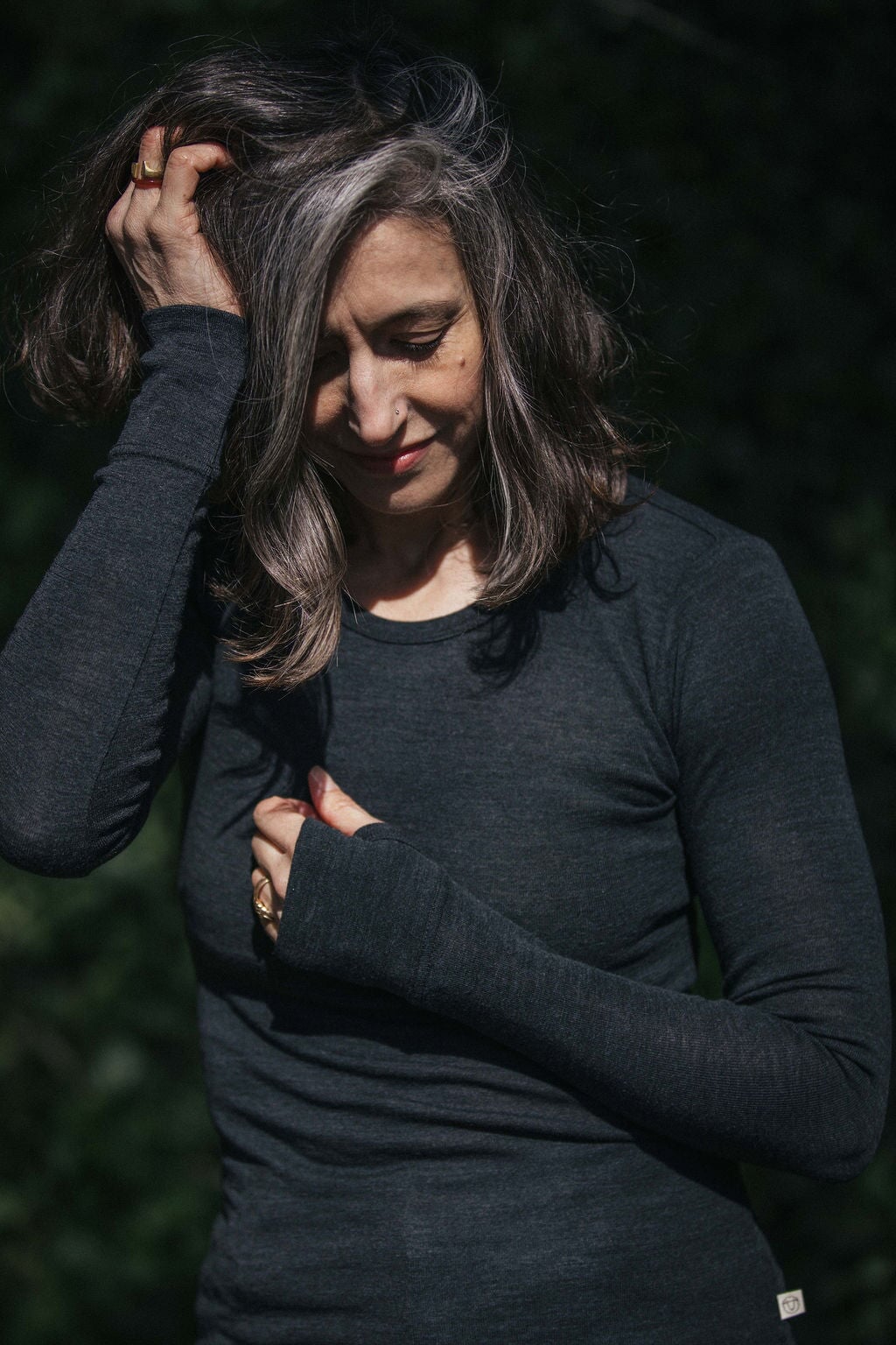Merino Long Sleeve Top With Thumbholes