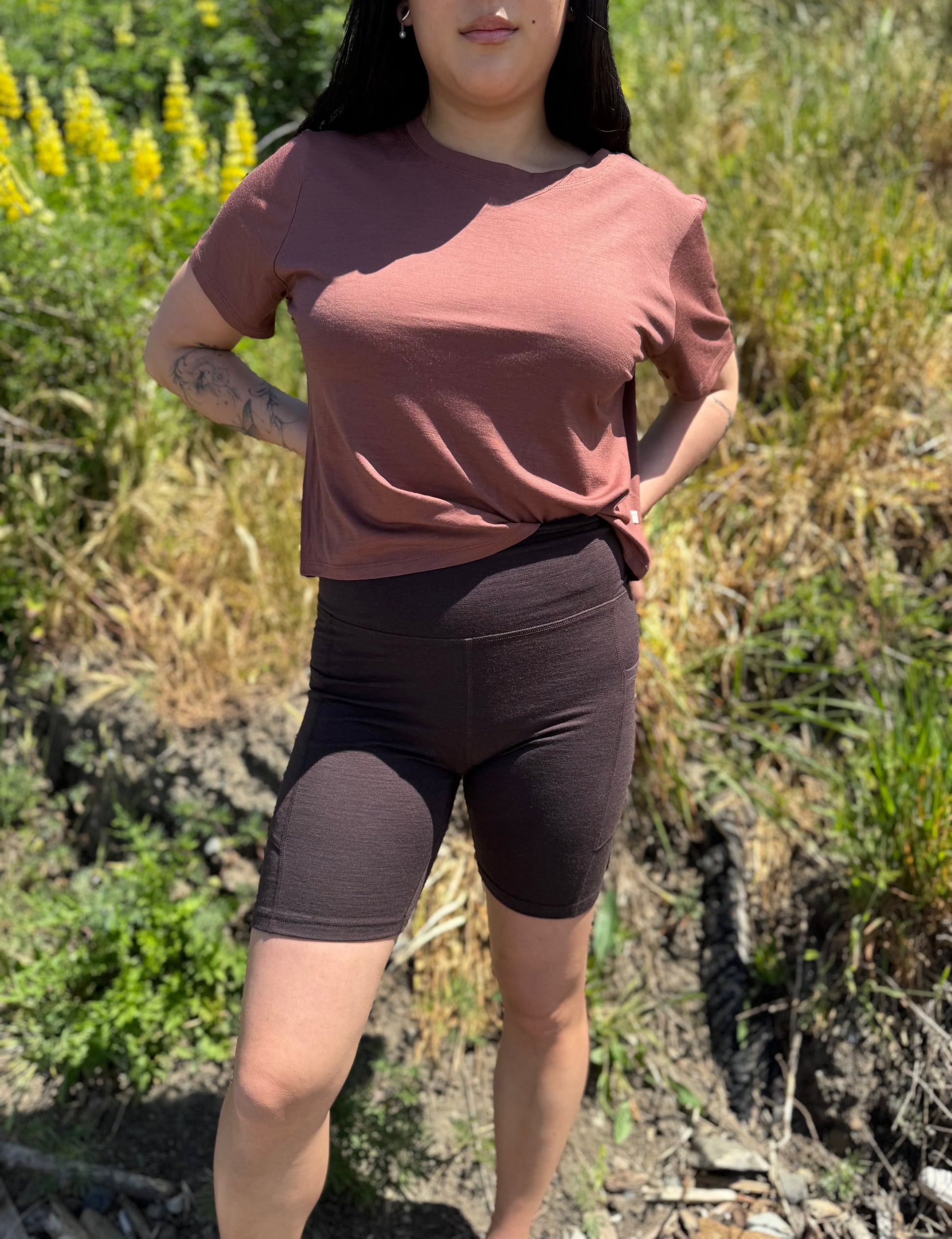 Merino Wool Cycling Shorts Sustainable Women's Cycling Shorts Fluo