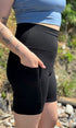 Pocket Bike Shorts | Esther is wearing size Medium, height is 5.5"