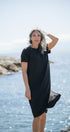 T-Shirt Dress | Lhasa is wearing size Small,  height 5.6"