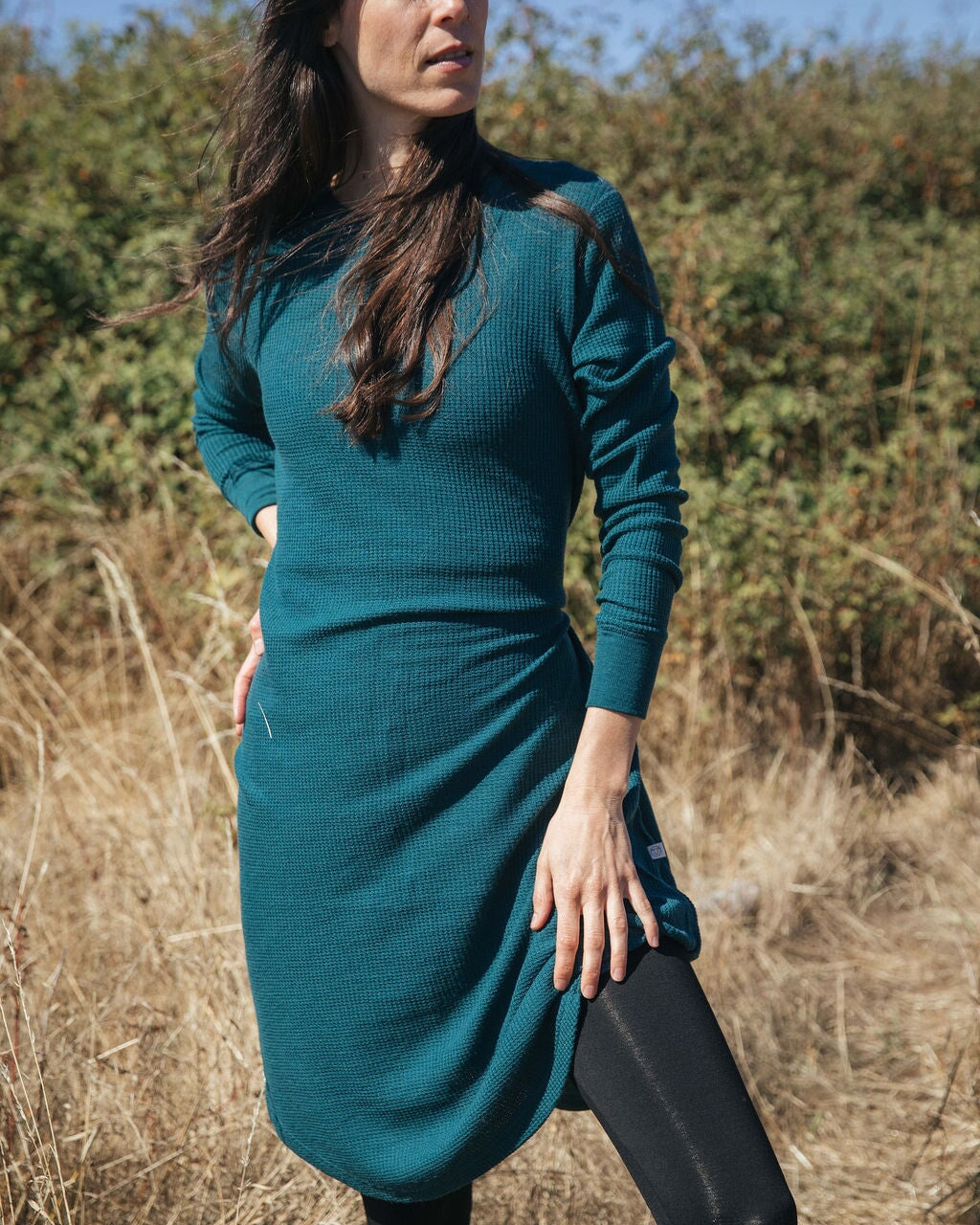 Waffle Dress | Stela is wearing size XSmall, height 5.7"