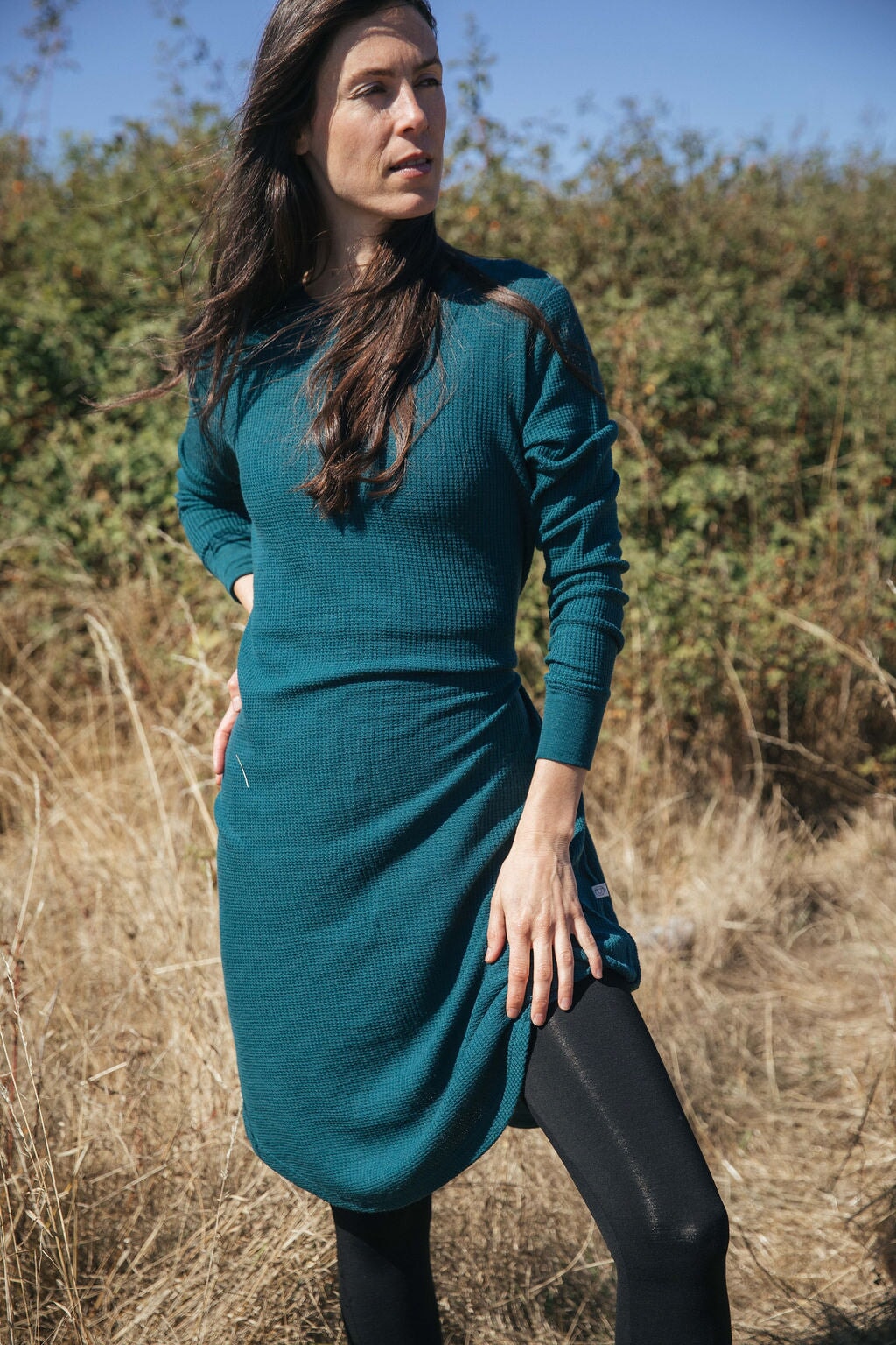 Waffle Dress | Stela is wearing size XSmall, height 5.7"