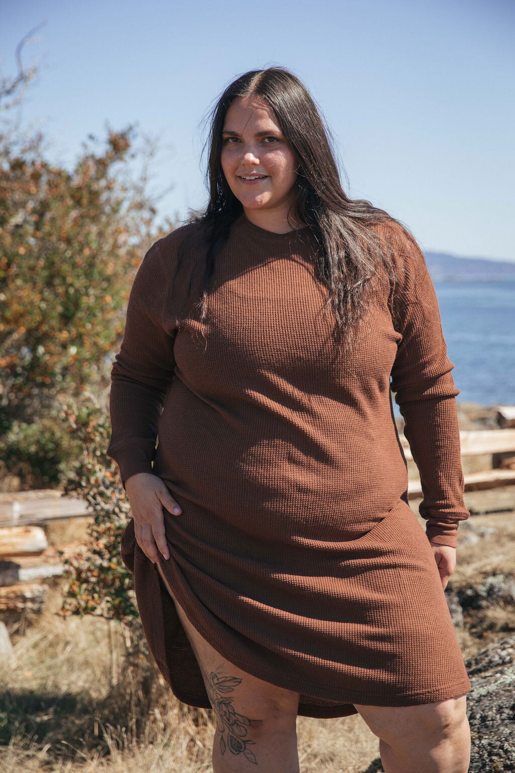 Waffle Dress | Sybil is wearing size 3XLarge, height 5.6"