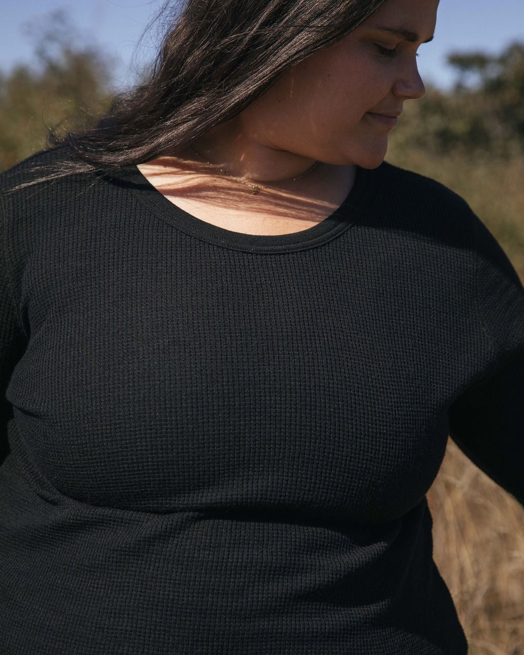 Waffle Top | Sybil is wearing size 3Xlarge, height 5.6"