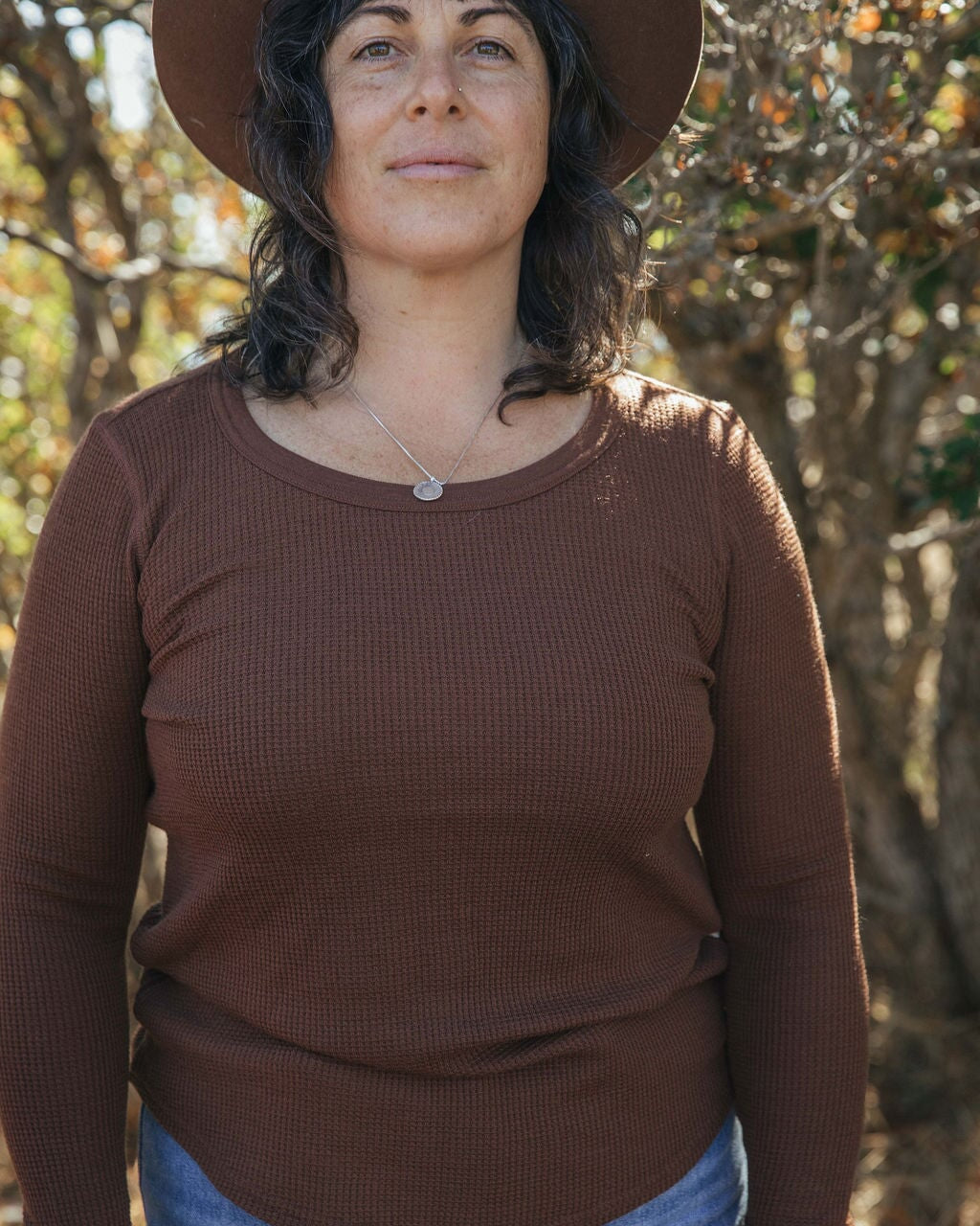 Waffle Top | Norah is wearing size Large, height 5.6"