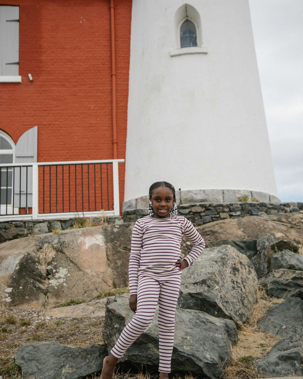 Big Kids Thermal Bottoms - Stripes
