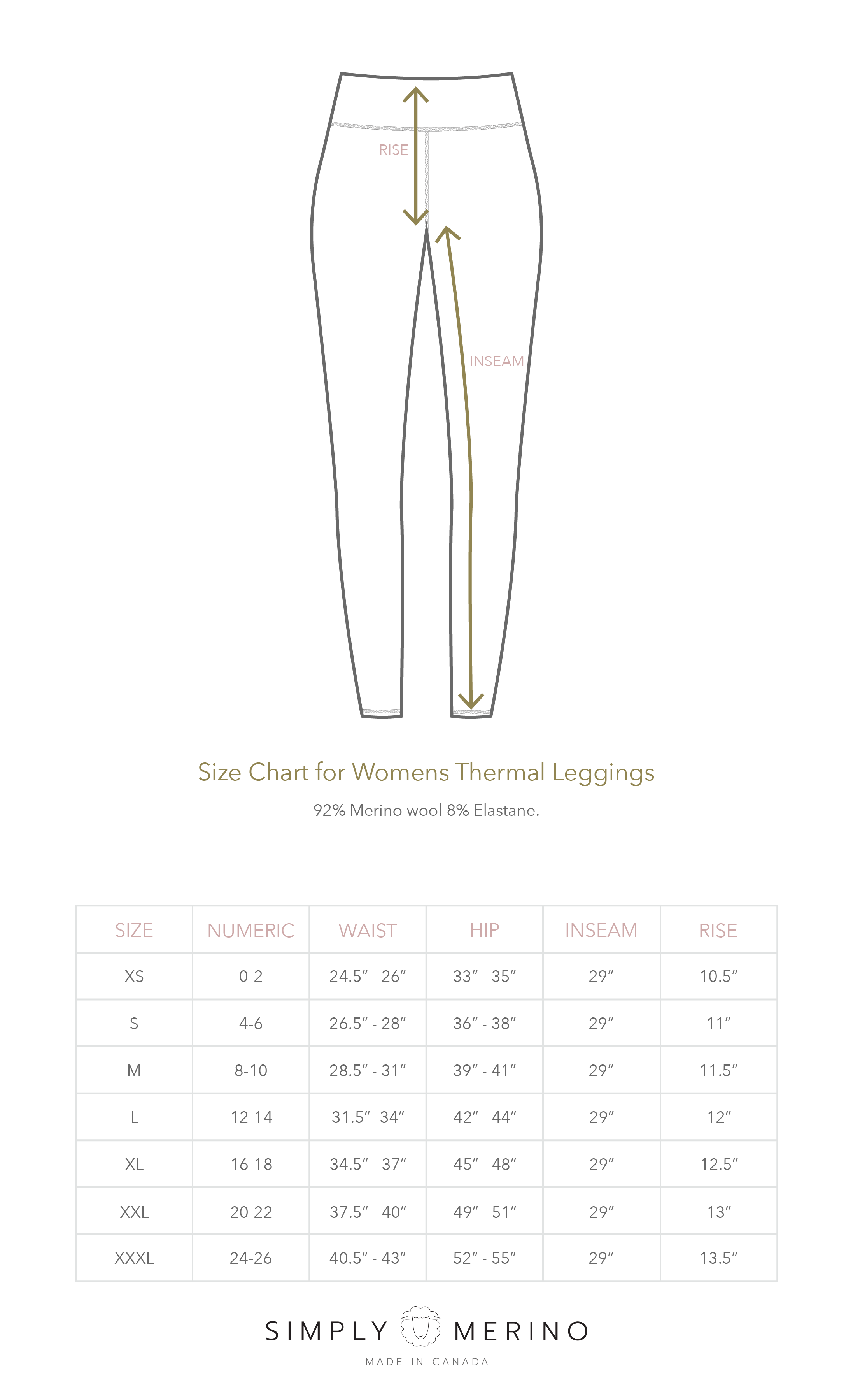 Women's Thermal Leggings– Simply Merino USA