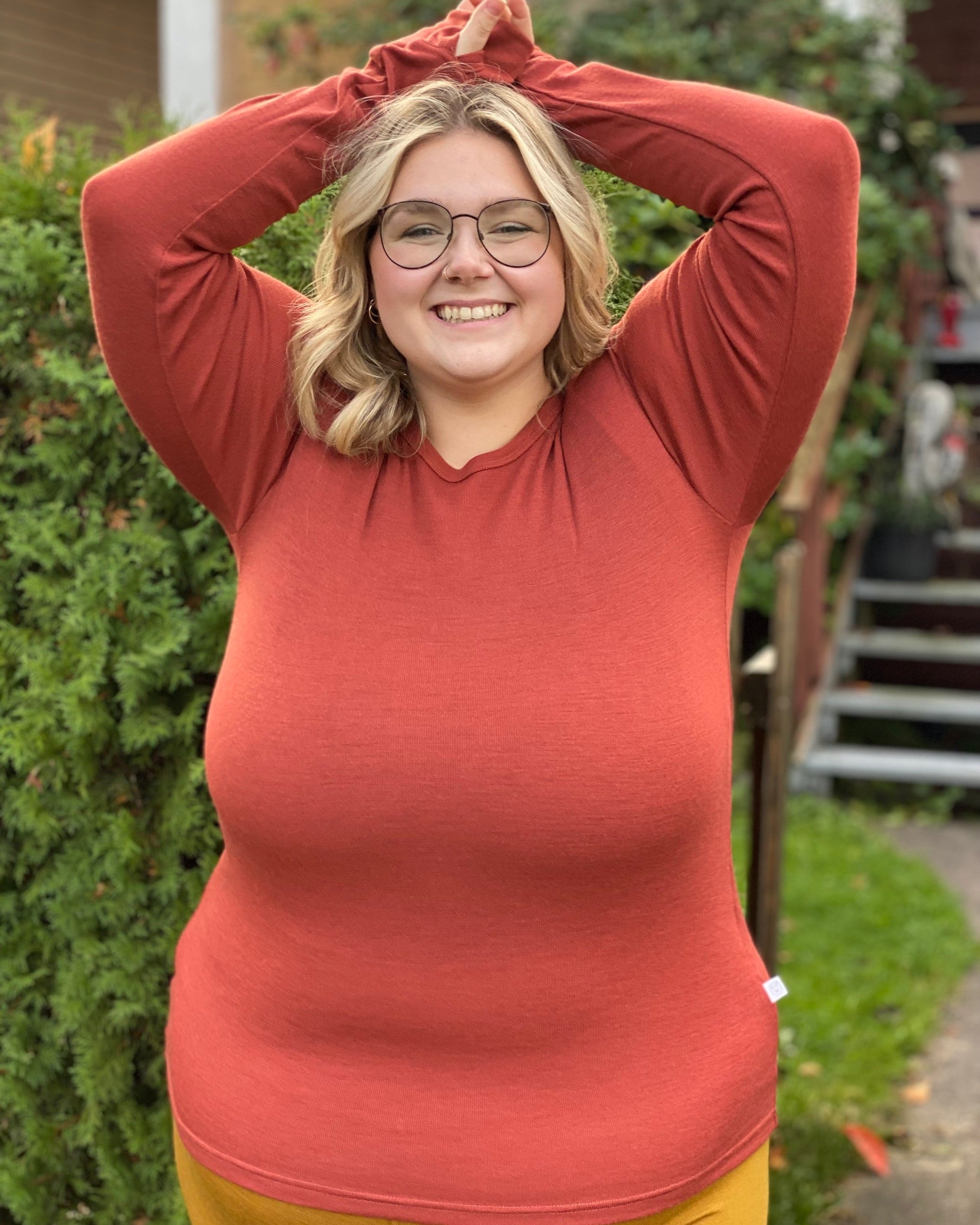 Long Sleeve Top With Thumbholes - Final Sale